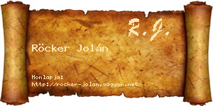Röcker Jolán névjegykártya